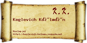 Keglevich Kálmán névjegykártya