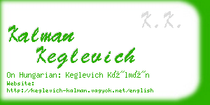 kalman keglevich business card